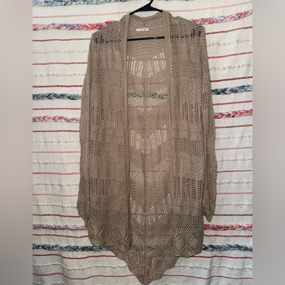 Maurices Taupe Open-Front Cardigan